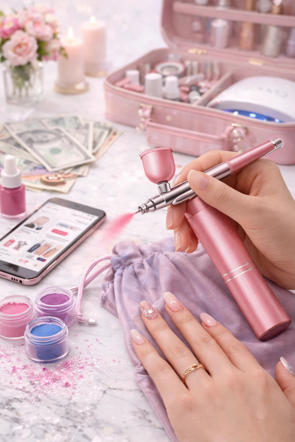 Aérographe ongles professionnel – Nail Art parfait en quelques secondes