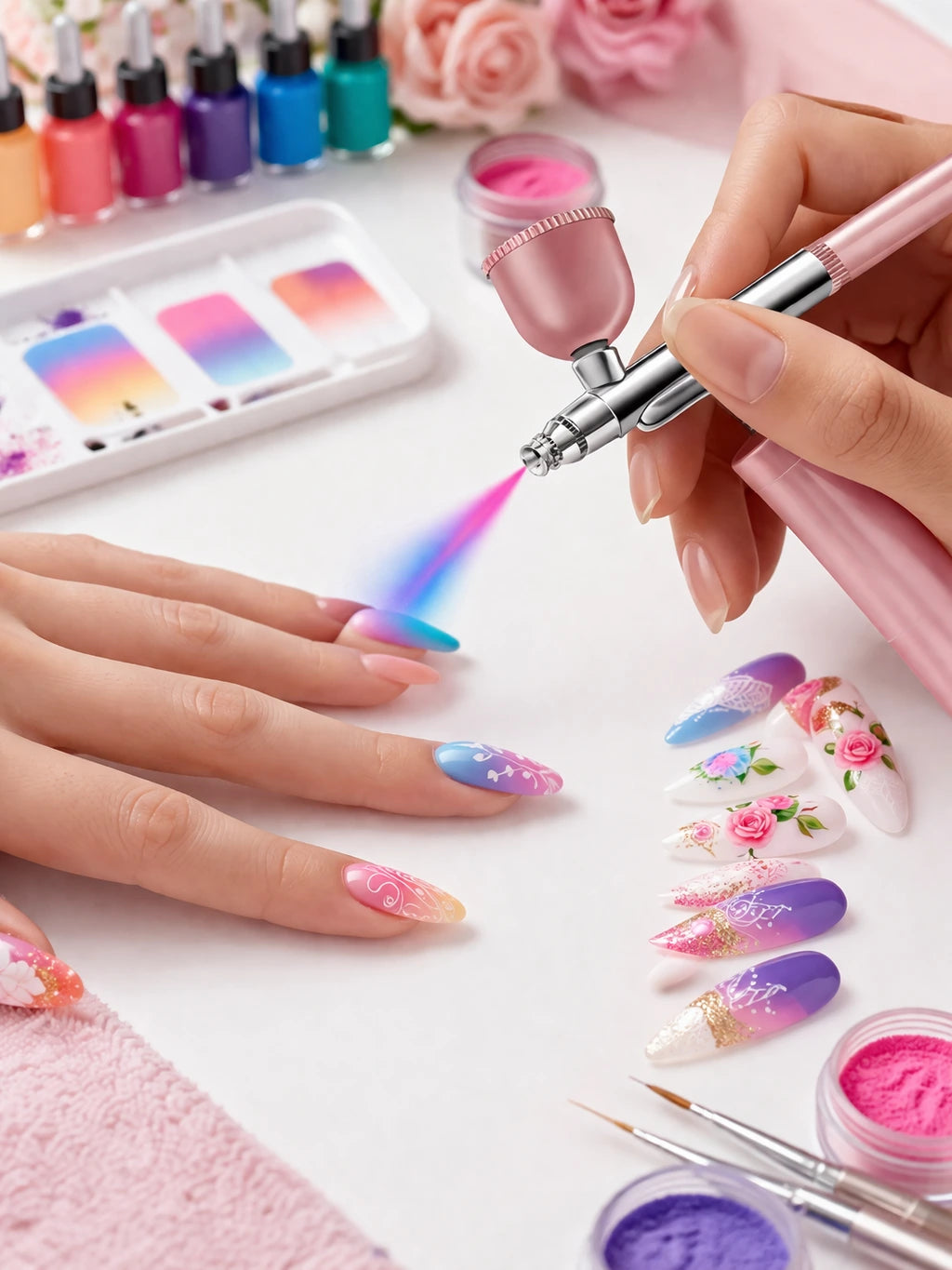 Aérographe ongles professionnel – Nail Art parfait en quelques secondes