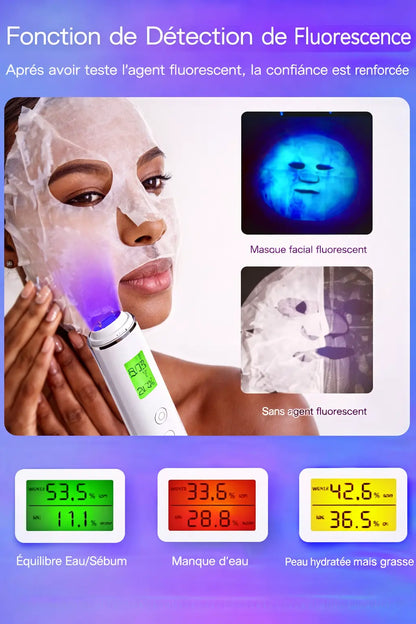 Analyseur de peau digital précis - Hydratation, sébum, élasticité